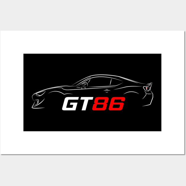 Silhouette GT86 Wall Art by GoldenTuners